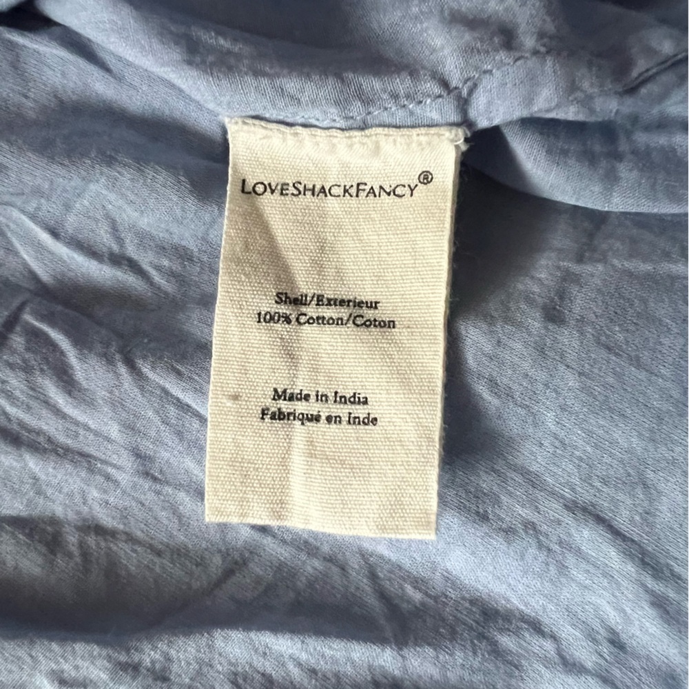 Love Shack Fancy Natasha Dress in Heather Blue Sz M NWT Ruffle Tiered - Picture 11 of 14
